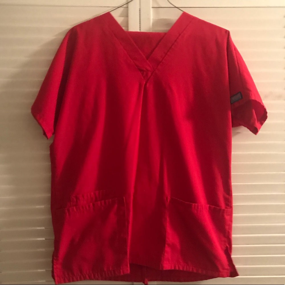Red Cherokee scrub top